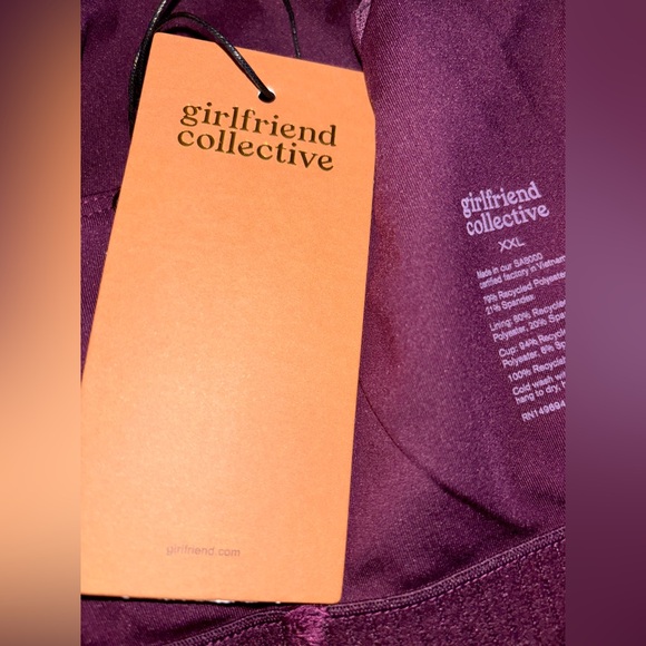 Girlfriend Collective Crossback Bra XXL Plum Purple NWT Sustainable Activewear - Picture 6 of 8